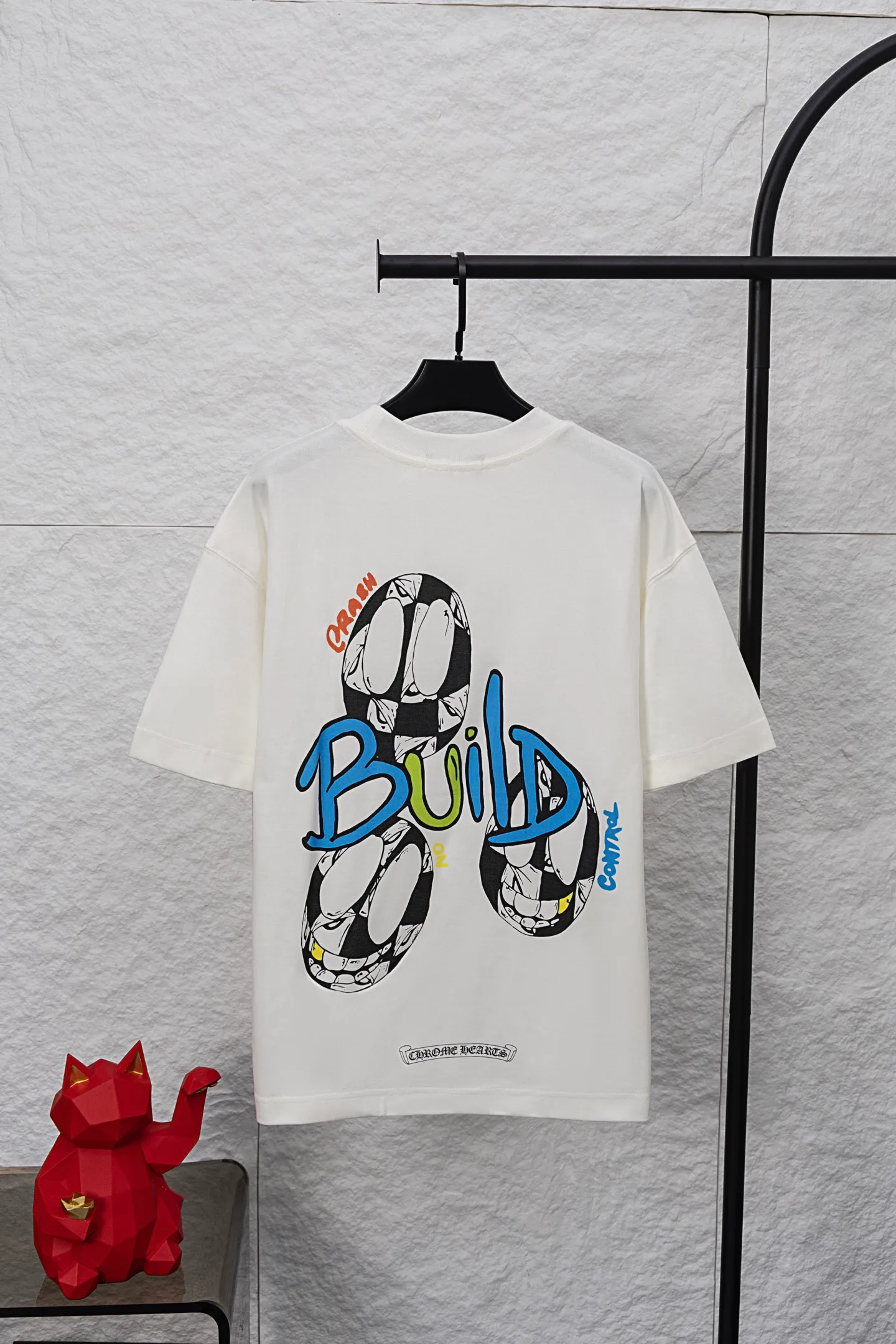 P210 Style No./F039 Chrome Hearts double-sided logo jacquard round neck half-sleeved T-shirt Customized fabric Digital direct printing Weight 280g Loose version Very suitable for summer color matching Unisex Fabric: 280g Version: OS version Color: White